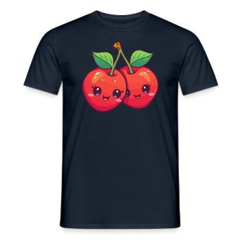 Kawaii cerise - T-shirt homme - marine - Devant - AI Model Male 178 light (178cm)