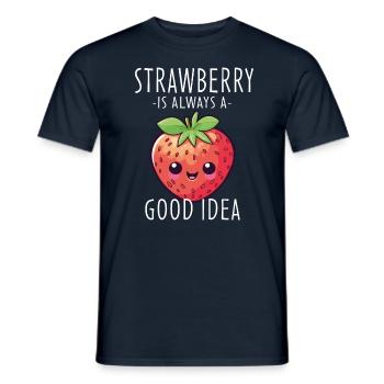 Fraise Kawaii - T-shirt homme - marine - Devant - AI Model Male 178 light (178cm)
