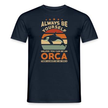 Orca Whale Saying - Men's T-Shirt - navy - Front - AI Model Male 178 light (178cm)