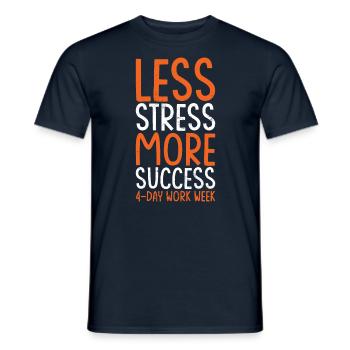 4 days a week - Men's T-Shirt - navy - Front - AI Model Male 178 light (178cm)