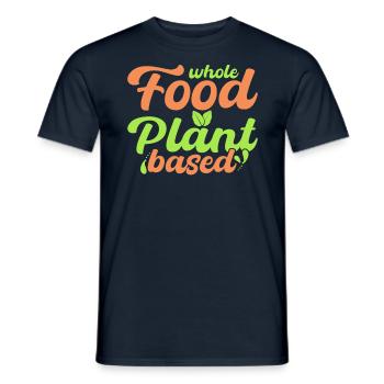 Aliments entiers à base de plantes, végétaliens - T-shirt homme - marine - Devant - AI Model Male 178 light (178cm)