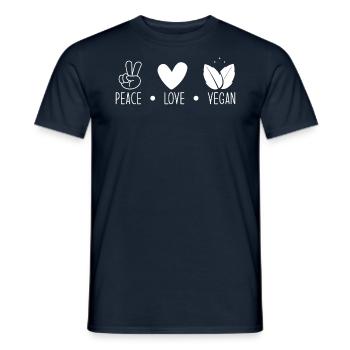 Veganer Peace Love Vegan - Men's T-Shirt - navy - Front - AI Model Male 178 light (178cm)