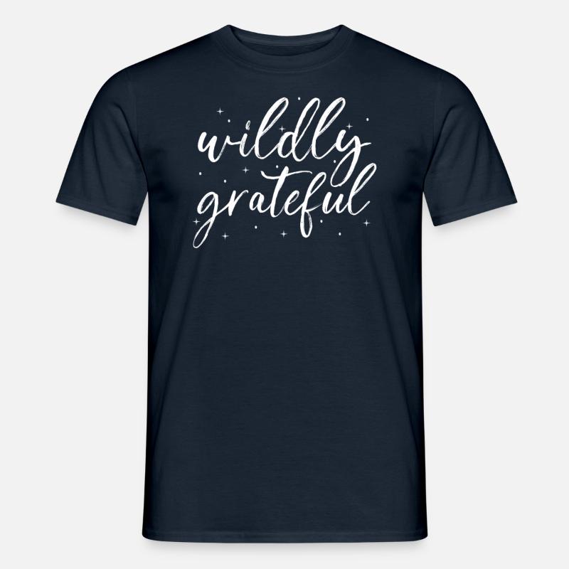 Achtsamkeit Spruch Unendlich dankbar - Männer T-Shirt - Navy