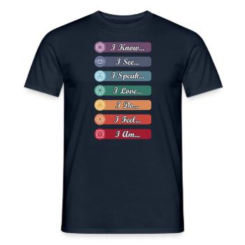 Yoga Chakra Symbols - Men's T-Shirt - navy - Front - AI Model Male 178 light (178cm)