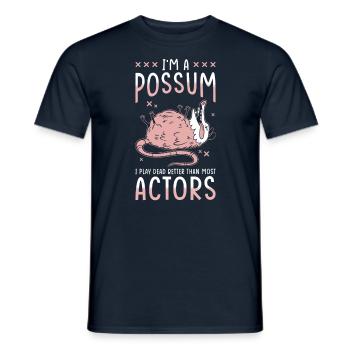 Opossum Saying - Men's T-Shirt - navy - Front - AI Model Male 178 light (178cm)