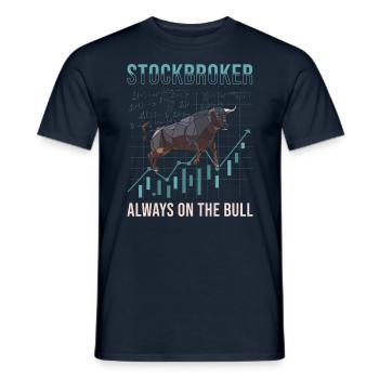 Courtier en valeurs mobilières, négociant, investisseur, bourse - T-shirt homme - marine - Devant - AI Model Male 178 light (178cm)