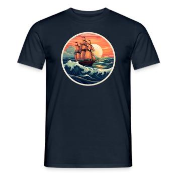 Zeilschip zeiler - Heren T-shirt - navy - Voor - AI Model Male 178 light (178cm)
