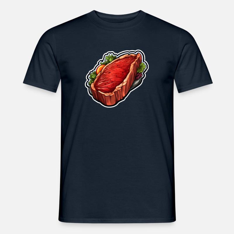 Steak Fleisch Essen - Männer T-Shirt - Navy