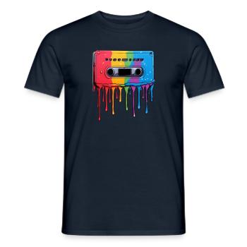 Gouttes de cassette - T-shirt homme - marine - Devant - AI Model Male 178 light (178cm)