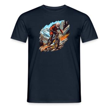 Mountain bike - Men's T-Shirt - navy - Front - AI Model Male 178 light (178cm)