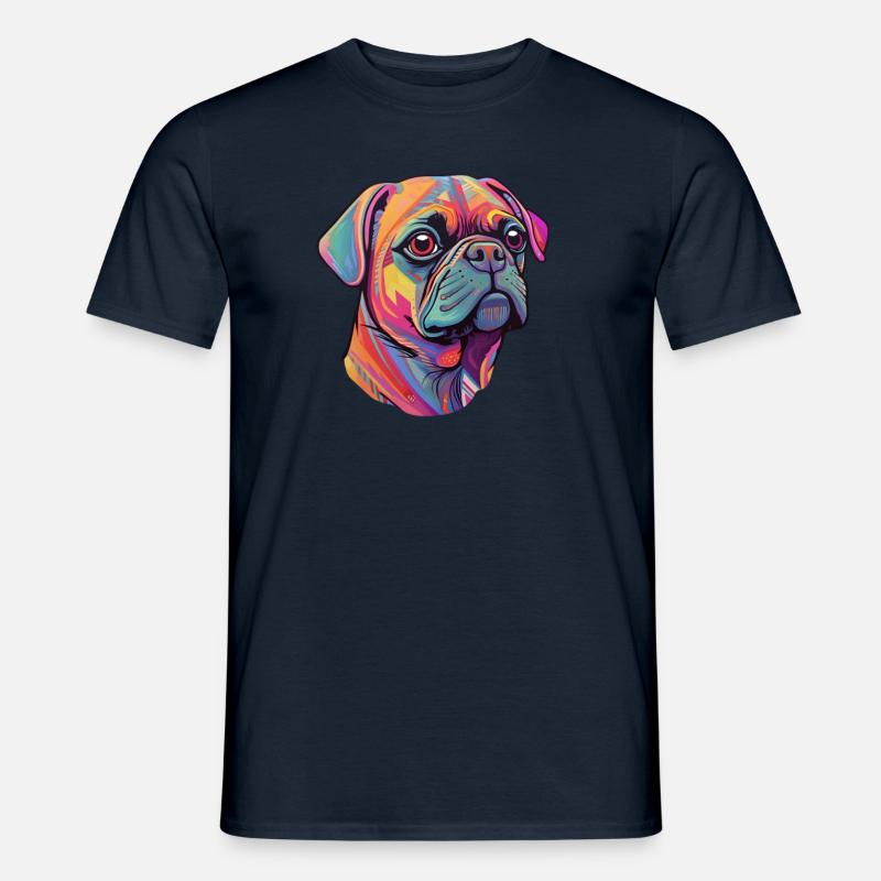 Mops Kopf - Männer T-Shirt - Navy