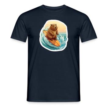 Capybara Surfeur - T-shirt homme - marine - Devant - AI Model Male 178 light (178cm)