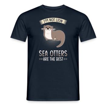 La loutre de mer dit un cadeau de loutre drôle - T-shirt homme - marine - Devant - AI Model Male 178 light (178cm)