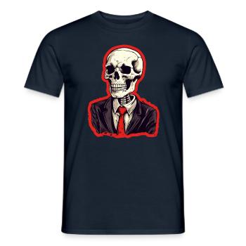 Costume d’Halloween squelette - T-shirt homme - marine - Devant - AI Model Male 178 light (178cm)