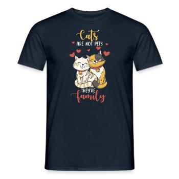 Cat Family - Men's T-Shirt - navy - Front - AI Model Male 178 light (178cm)