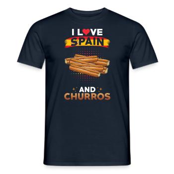 Churros Espagne Cuisine espagnole - T-shirt homme - marine - Devant - AI Model Male 178 light (178cm)