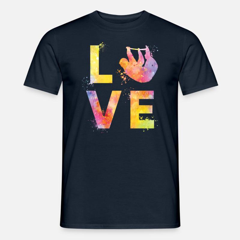 Faultier liebe - Männer T-Shirt - Navy