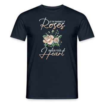 pétales de rose roses arôme de roseraie parfum de rose - T-shirt homme - marine - Devant - AI Model Male 178 light (178cm)