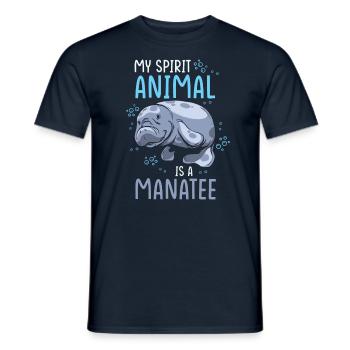Manatee My power animal is a manatee - Men's T-Shirt - navy - Front - AI Model Male 178 light (178cm)