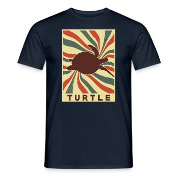 Sea Turtle Retro Vintage - T-shirt homme - marine - Devant - AI Model Male 178 light (178cm)