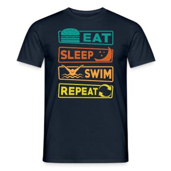 Manger Dormir Nager Répéter - T-shirt homme - marine - Devant - AI Model Male 178 light (178cm)
