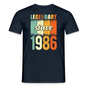 Légendaire depuis 1986 Retro Vintage Anniversaire - T-shirt homme - marine - Devant - AI Model Male 178 light (178cm)