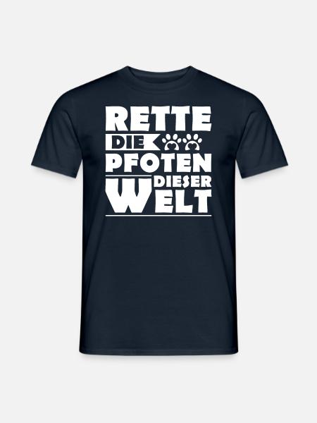Tierretter Tierrettung Rette Die Pfoten Dieser - Männer T-Shirt - Navy