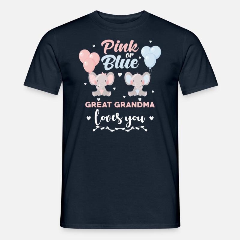 Rosa Oder Blauer Urgroßmutter Elefant - Männer T-Shirt - Navy