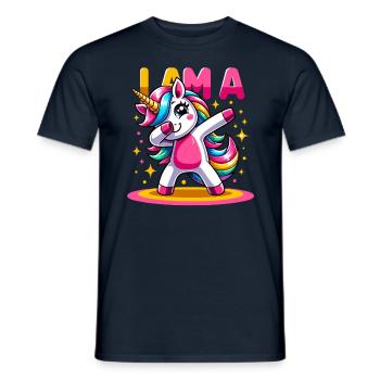 Einhorn Dabbing Niedlicher Regenbogen Ich bin ein Einhorn - Männer T-Shirt - Navy - Vorne - AI Model Male 178 light (178cm)