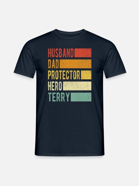 Frottee Name Papa Geschenk - Männer T-Shirt - Navy
