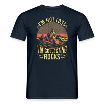 Geologist Rock Collecting Retro Funny Geology - Men's T-Shirt - navy - Front - AI Model Male 178 light (178cm)