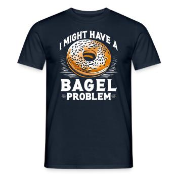 Bagel I Might Have A Bagel Problem Food Breakfast - Men's T-Shirt - navy - Front - AI Model Male 178 light (178cm)