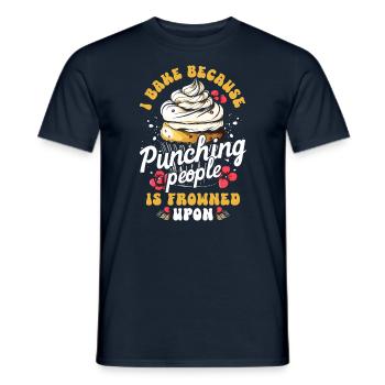 Ich backe, weil es verpönt ist, Leute zu schlagen - Männer T-Shirt - Navy - Vorne - AI Model Male 178 light (178cm)