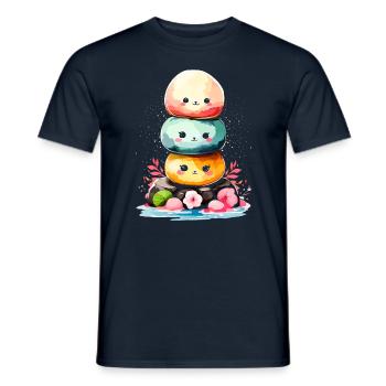Kawaii Mochi Crème Glacée Dessert Japonais Japon - T-shirt homme - marine - Devant - AI Model Male 178 light (178cm)