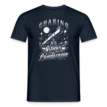 Astrophotographer Lunar Landscapes Moon Gazers - Men's T-Shirt - navy - Front - AI Model Male 178 light (178cm)