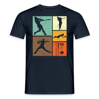 Baseball Stylish Retro Vintage Design for Players - Men's T-Shirt - navy - Front - AI Model Male 178 light (178cm)
