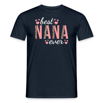 Grandma Family Design Cute Leopard Print Best Nana - Men's T-Shirt - navy - Front - AI Model Male 178 light (178cm)