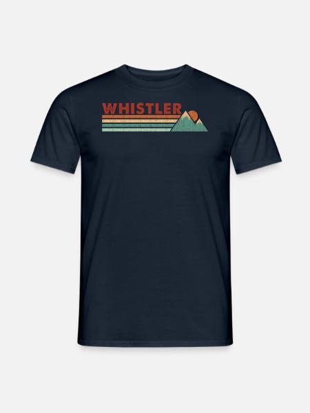 Whistler Souvenir Urlaub Berg Retro Whistler - Männer T-Shirt - Navy