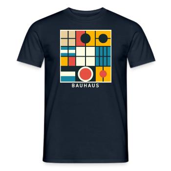 Bauhaus-Architektur Geometrische Ästhetik - Männer T-Shirt - Navy - Vorne - AI Model Male 178 light (178cm)