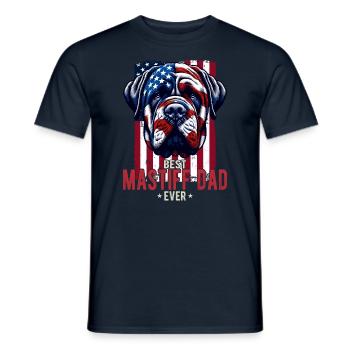 Mastiff Papa patriotisches USA-Flaggen-Design - Männer T-Shirt - Navy - Vorne - AI Model Male 178 light (178cm)