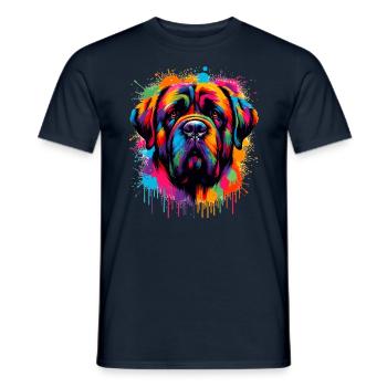 Mastiff Dog Head Graphic - Men's T-Shirt - navy - Front - AI Model Male 178 light (178cm)
