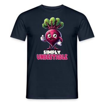 Rote Bete Rote Bete vegan einfach unbeetable veggie - Männer T-Shirt - Navy - Vorne - AI Model Male 178 light (178cm)