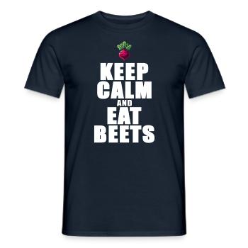 Ruhe bewahren und Rote-Bete essen Grafik - Männer T-Shirt - Navy - Vorne - AI Model Male 178 light (178cm)