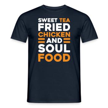 Sweet Tea Fried Chicken Southern Cuisine Soul Food - Men's T-Shirt - navy - Front - AI Model Male 178 light (178cm)