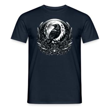 Mystical Raven and Moon: Gothic Elegance - Men's T-Shirt - navy - Front - AI Model Male 178 light (178cm)
