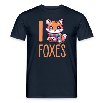 Charmant renard kawaii avec écharpe - parfait pour le renard - T-shirt homme - marine - Devant - AI Model Male 178 light (178cm)