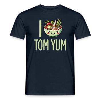 Tom Yum Soup Enthusiast Art - Unique Thai Cuisine - Men's T-Shirt - navy - Front - AI Model Male 178 light (178cm)