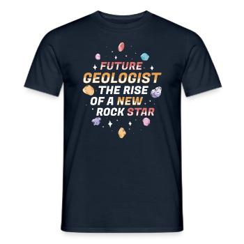 Futur géologue : l’ascension d’une nouvelle rock star - T-shirt homme - marine - Devant - AI Model Male 178 light (178cm)