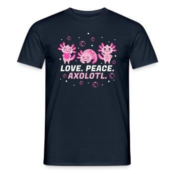 Axolotl Gift Love Peace Axolotl - Men's T-Shirt - navy - Front - AI Model Male 178 light (178cm)