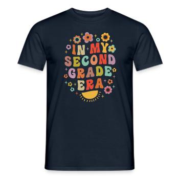In My Second Grade Era 2nd Grade Groovy Vintage - Men's T-Shirt - navy - Front - AI Model Male 178 light (178cm)